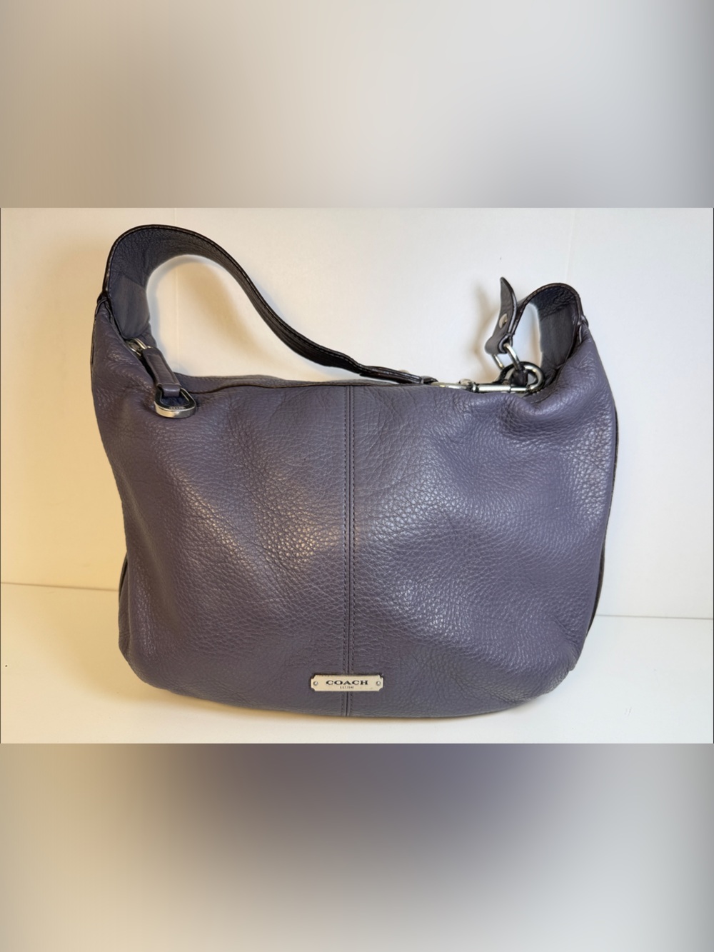 Coach Avery Purple Leather Hobo Bag